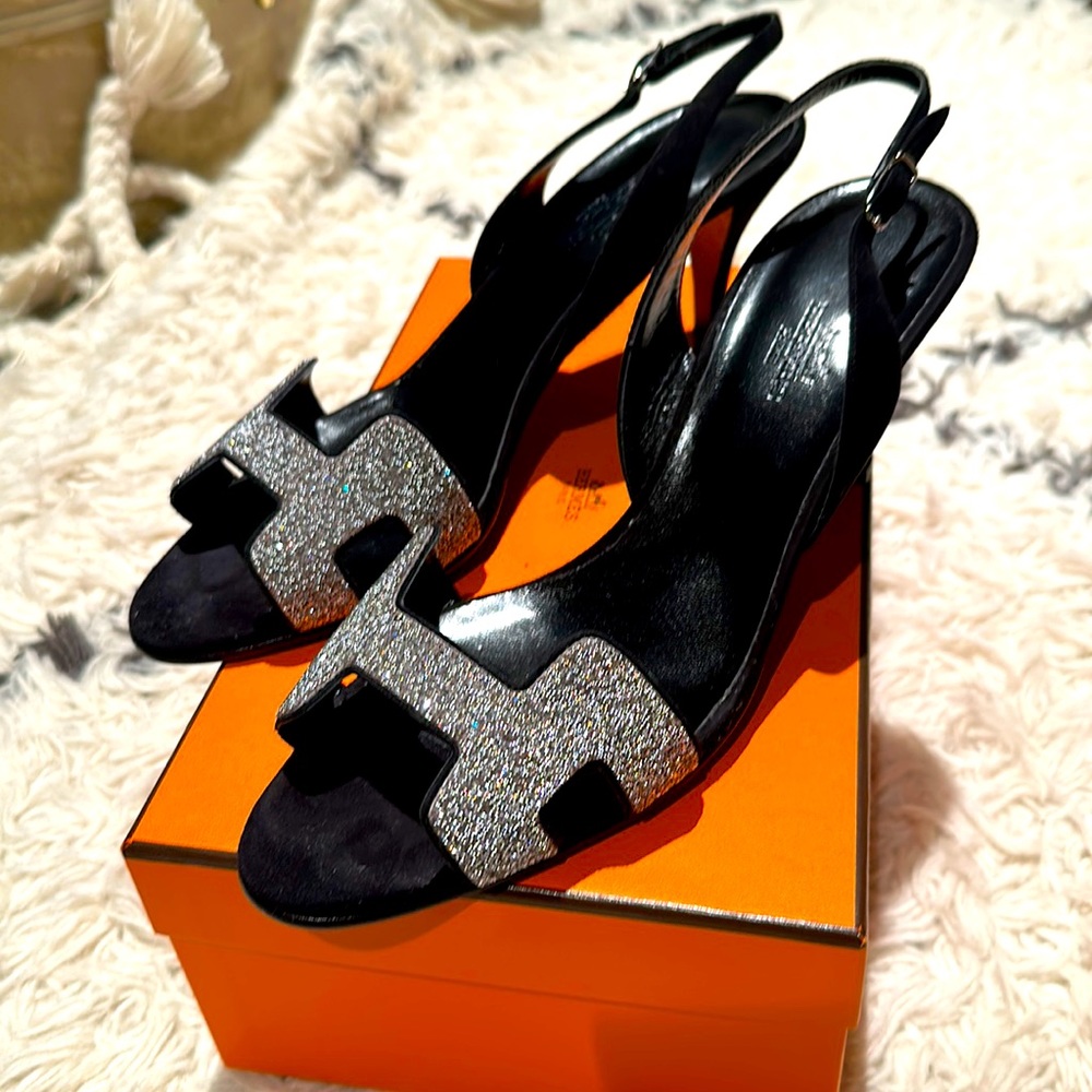 Hermes crystal sandals